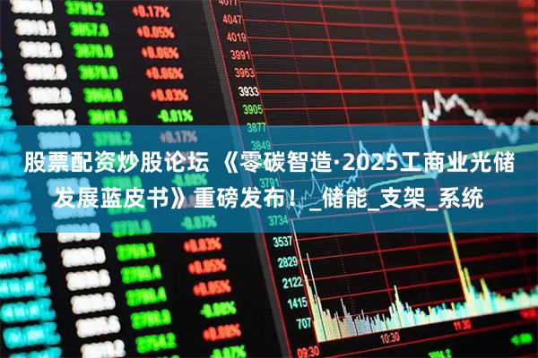 股票配资炒股论坛 《零碳智造·2025工商业光储发展蓝皮书》重磅发布！_储能_支架_系统